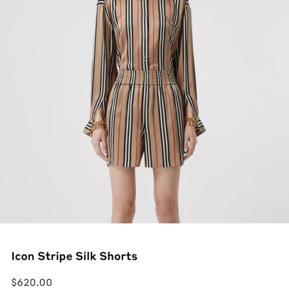 Burberry Icon Stripe Silk Shorts